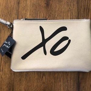 NWT Banana Republic Large Gold Leather Wristlet